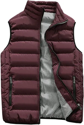 Miniatura 6 de Feiairuike Abrigos de chaleco acolchados para exteriores con cuello alto para hombre