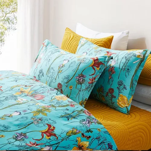 Miniatura 10 de Windflower Bedding Bloomfield - Juego de funda de edredón floral de 3 piezas, algodón botánico, naturaleza, vides, ramas, pájaros, mariposas, flores