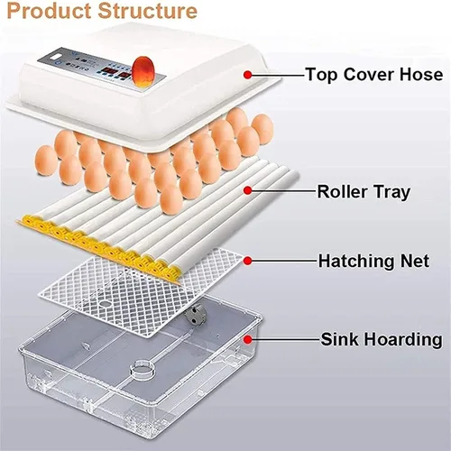 Miniatura 2 de Incubadora de huevos con capacidad para 120 huevos LED de giro automático de huevos y control de temperatura, ventilación automática, incubadoras