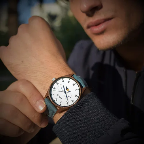 Miniatura 17 de Zeitholz Relojes de madera para hombre, reloj de madera, regalos, reloj analógico, nueva colección Klitten 1.654 in con movimiento de cuarzo japonés.