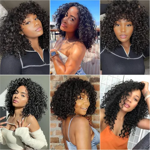 Miniatura 6 de QRHSUKA GoGo Curl Cabello de Ganchillo Rizado Corto para Mujeres Rizos de Playa Ondas de Agua Trenzas Profundas de Ganchillo Sintéticas Extensiones