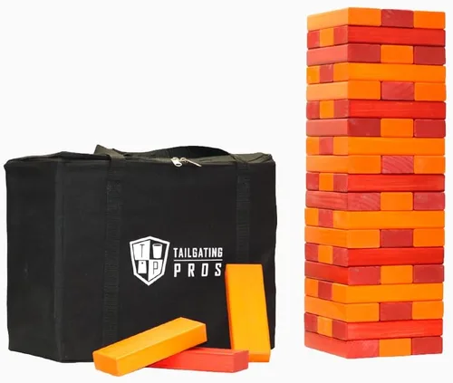 Miniatura 38 de Tailgating Pros Maderas Gigantes Premium que se Derrumban con Estuche de Transporte – ¡Elige los Colores de tu Equipo! Juego Gigante para Patio al