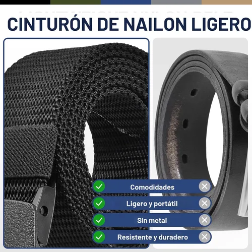 Miniatura 3 de UNGGJKB Cinturones tácticos de nailon para hombre, paquete de 5 cinturones casuales de lona militar para exteriores, cinturones sin metal
