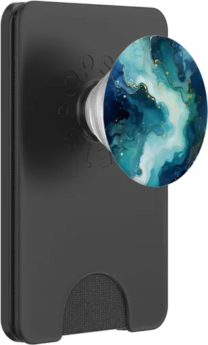 Miniatura 7 de PopSockets estándar PopGrip con piedra gemóloga calcedonia azul de ágata de hielo