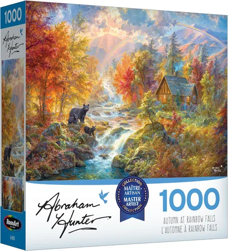 Miniatura 5 de RoseArt - Abraham Hunter - Otoño en Rainbow Falls - Rompecabezas de 1000 piezas para adultos