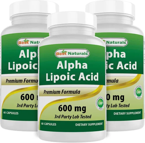 Best Naturals Ácido alfa lipoico 600 mg 60 cápsulas – ALA Potente antioxidante (60 unidades (paquete de 3))