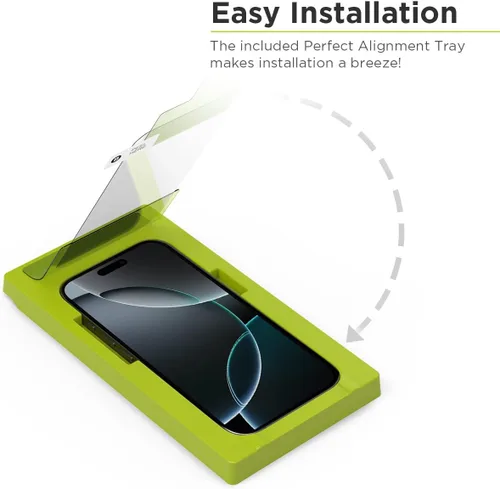 Miniatura 2 de PureGear Protector de pantalla de vidrio templado HD de máxima claridad para Apple iPhone 16 Pro (2024) de 6.3 pulgadas, cobertura completa, ajuste