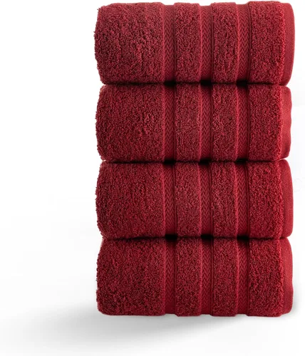 Miniatura 43 de HALLEY Paquete de 4 toallas de mano turcas de alta calidad (4 piezas) de 650 GSM, altamente absorbentes, súper suaves, 100% algodón, 4 toallas