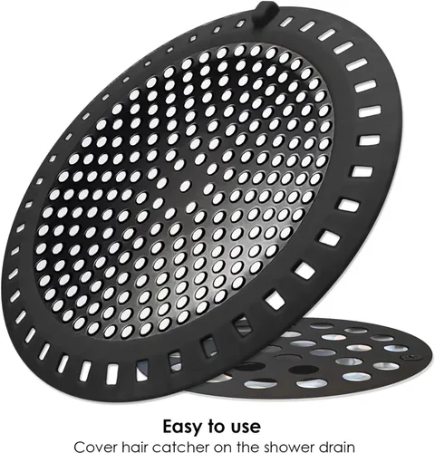 Miniatura 3 de Seatery 2 coladores de drenaje de pelo de ducha, colador, cubierta, filtro, trampa, tapón de drenaje de suelo, acero inoxidable con protector
