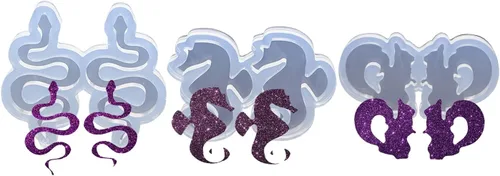 Miniatura 22 de 1 pieza de la serie de Navidad Mini Ear Studs árbol de Navidad/rompecabezas/notas musicales pendientes de resina molde de silicona, joyería DIY