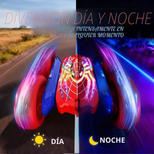 Miniatura 2 de Coche de juguete de control remoto con giro de 360° para niños de 3 a 12 años, autos RC 4WD de doble cara con ojos y piernas de héroe brillantes