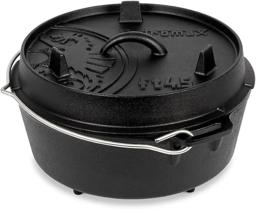 Miniatura 10 de Petromax Horno holandés de hierro fundido para cocinar u hornear al aire libre sobre una fogata o en la cocina del hogar, los utensilios de cocina