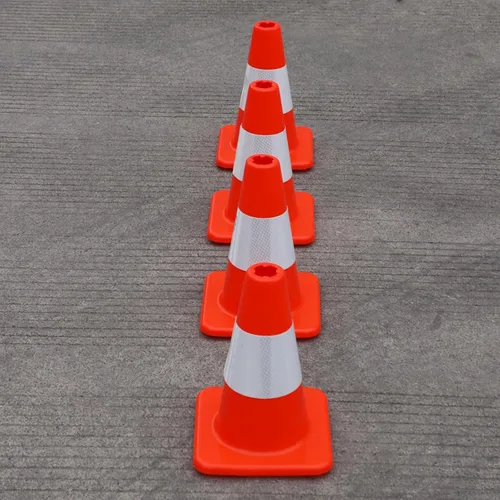 Miniatura 5 de Paquete de 4 conos de tráfico naranjas de 12 pulgadas, conos de seguridad de PVC duraderos con alta visibilidad para estacionamiento, construcción