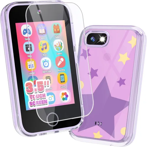 JOYJAM Teléfono para niños de 3 a 8 años, pantalla táctil de 3.5'', teléfono inteligente para niñas, regalos de Navidad y cumpleaños, teléfono de