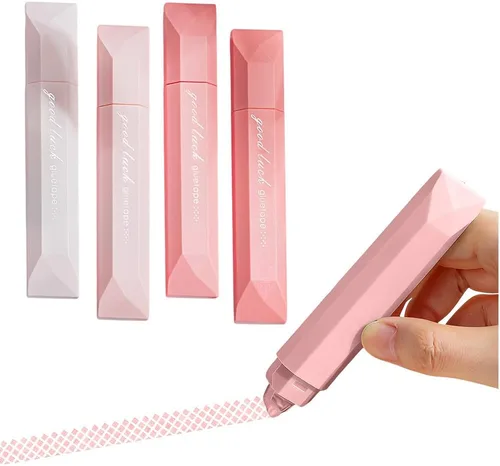 Lapices de Cinta de Doble Cara, Nuevo Dispensador de Cinta de Doble Cara para Álbum de Recortes 2026, 4 Piezas de Cinta Adhesiva para Manualidades,