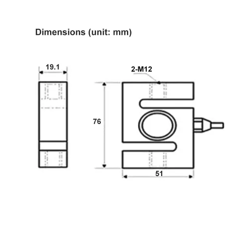 Miniatura 6 de Célula de carga de 440.9 lbs de tensión y compresión ATO, tipo S, medidor de tensión, fuerza de pesaje, sensor de célula de carga, 440.9 lbs