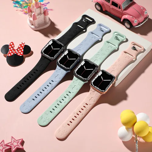 Miniatura 8 de 10 PAQUETE Bandas de silicona grabadas compatibles con Apple Watch de 40mm 38mm 41mm 42mm 44mm 45mm 46mm 49mm, correa deportiva de repuesto
