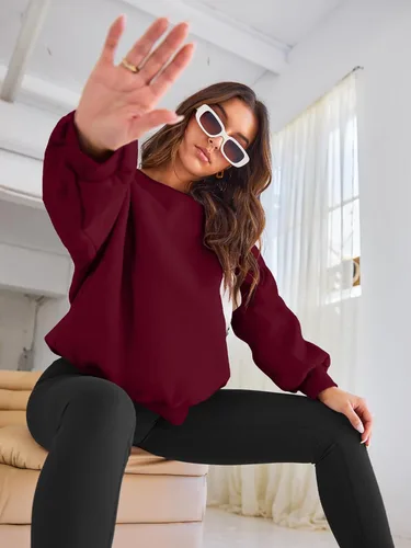 Miniatura 8 de EFAN Sudaderas de gran tamaño con cuello redondo Y2K para mujer, sudaderas con capucha para otoño, moda 2025, ropa para adolescentes y niñas, lindo