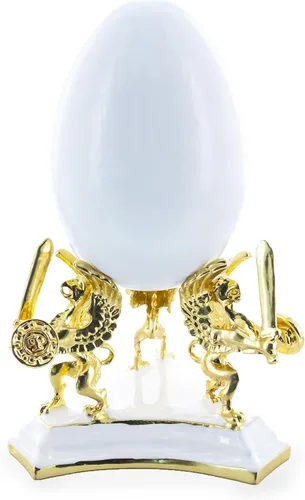 Miniatura 2 de BestPysanky Soporte para huevo de metal en tono dorado imperial