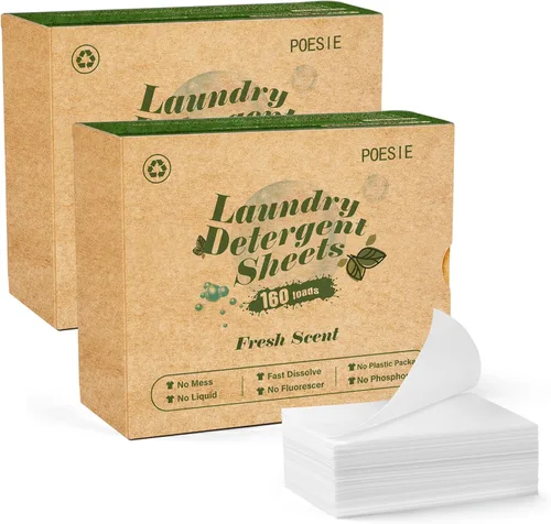 Miniatura 37 de Poesie Hojas de Detergente para Ropa Hojas de Jabón para Ropa para Viajes Camping Hojas para Lavar Ropa Sin Fragancia 1 Mini Caja 40