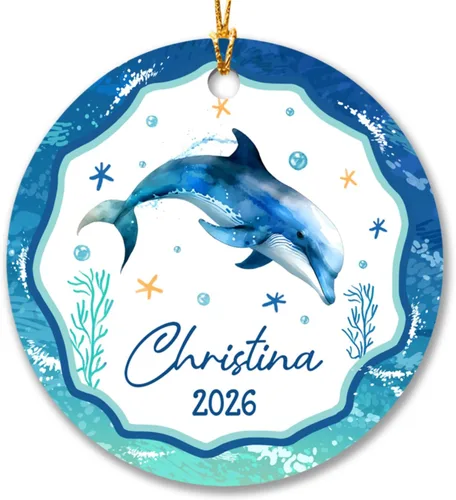 Miniatura 14 de Adorno de Navidad 2026 con texto en inglés "Bee Merry Christmas", adornos personalizados de Navidad de abejas 2026, decoración colgante de árbol