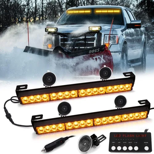 Miniatura 12 de Ediors barra de luces led de 16 pulgadas y 7 funciones, luz de emergencia, de advertencia para tráfico, luz de led estroboscópica con soportes