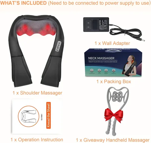 Miniatura 3 de Regalos de Elefante Blanco para Adultos, Masajeador de Cuello, Regalos de Navidad para Mujeres y Hombres - Masajeador Shiatsu de Espalda y Cuello