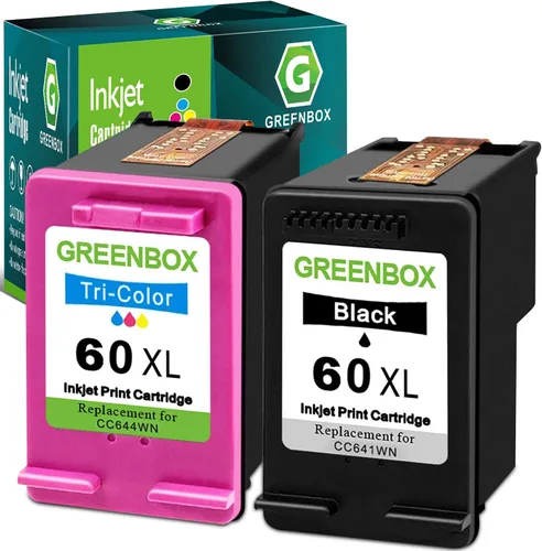GREENBOX Cartuchos de tinta 60XL remanufacturados de repuesto para HP 60 XL 60XL Combo Pack para PhotoSmart C4780 C4680 C4795 C4640 Deskjet F4480