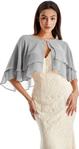 Miniatura 5 de Soft Chiffon Shawls and Wraps for Evening Dresses Sheer Wedding Shawl Wrap Scarves for Bridal Capelets Cape Cover Up