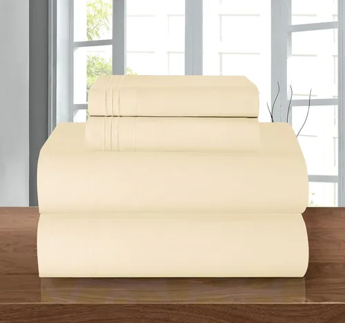 Miniatura 76 de Elegant Comfort - Juego de sábanas de 4 piezas de microfibra, 1500 hilos, sin arrugas, sábana bajera elástica, esquinas tipo bolsillos profundos