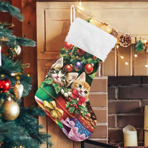Miniatura 10 de ALAZA Medias de Navidad divertidas con muñeco de nieve agitando la mano, clásicas, decoraciones grandes personalizadas para la familia, temporada