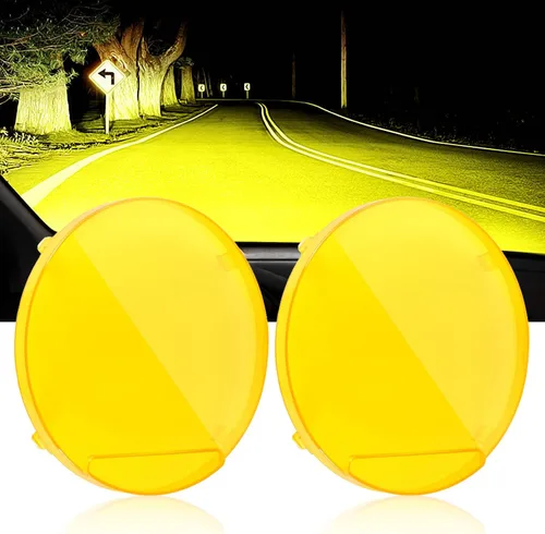 Miniatura 8 de Auxbeam Cubiertas redondas de luz todoterreno de 7 pulgadas, cubierta de luz negra redonda con logotipo para luces redondas de conducción