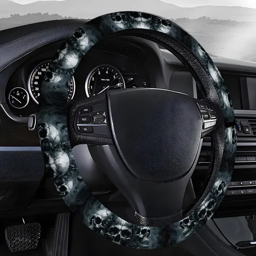 Miniatura 6 de Fundas para volante de automóvil, camión y SUV, volante lindo antideslizante transpirable elástico, accesorios de automóvil, funda de cuero