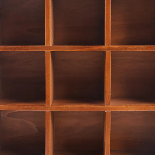 Miniatura 7 de Estante de almacenamiento vintage con 2 cajones, 9 cubos de madera, estante abierto para dormitorio, 13.1 x 3.93 x 16.7 pulgadas, mango de metal
