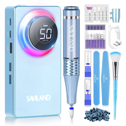Miniatura 12 de SAVILAND Taladro de uñas eléctrico profesional de 50000 RPM: kit de taladro de uñas portátil 2026 para Nail Tech Arylic Nail Tools Elec