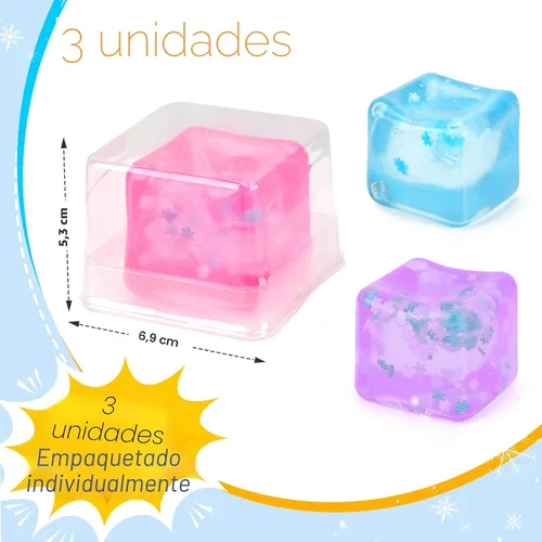 Miniatura 2 de Gretex Cubo de hielo Fidget Toy para todas las edades: paquete de 3 cubos suaves sensoriales Fidget cubo de hielo bola de estrés Squishy Cube