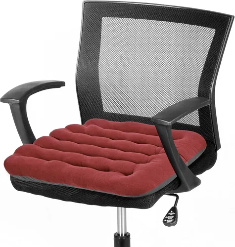 Miniatura 8 de BUYUE Good Support Cojín de Silla de Oficina Acolchado, Terciopelo Suave Cómodo Antideslizante Cojín de Asiento para Escritorio de Computadora Silla
