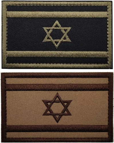 Miniatura 17 de 2 parches de bandera de Israel para coser en bordado, insignias tácticas israelíes de IL, emblema militar de moral militar, parches de gancho