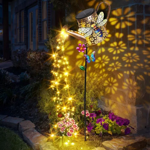 Miniatura 11 de Regadera solar con luces para jardín al aire libre, luces decorativas impermeables con estaca para jardín para patio, césped, patio, camino, porche