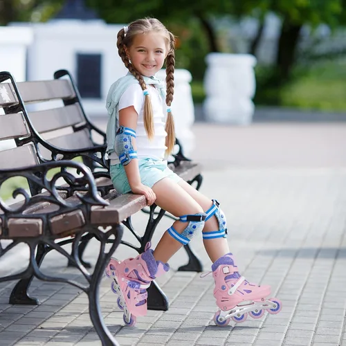 Miniatura 7 de Patines en línea Nattork para niñas y niños, patines ajustables con ruedas iluminadas en 4 tallas, patines iluminados para principiantes para niños
