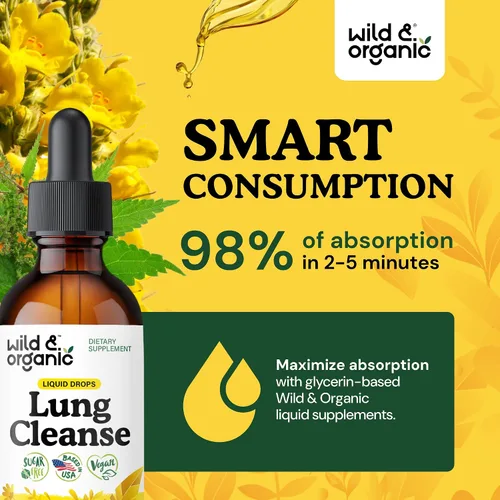 Miniatura 4 de Wild & Organic Tintura de limpieza pulmonar, extracto de hoja de gordolobo para los pulmones, suplementos de desintoxicación a base de hierbas