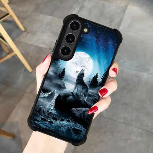Miniatura 278 de CARLOCA Funda compatible con Samsung Galaxy S22 Ultra, diseño gráfico de Star Howling Wolfs Samsung Galaxy S22 Ultra, diseño gráfico, a prueba