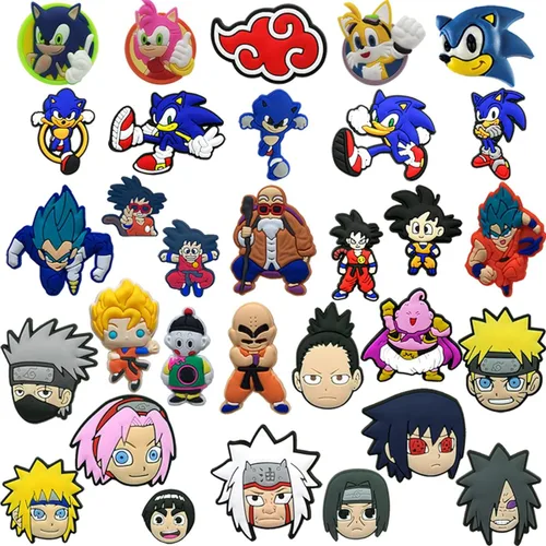Miniatura 3 de Paquete de 100 bonitos dijes de dibujos animados para zapatos de animé para niños niñas adolescentes dijes de burbujas para zapatos pulseras
