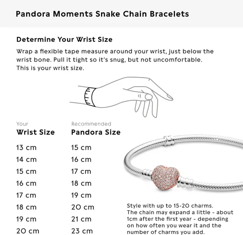 Miniatura 5 de PANDORA Jewelry Moments - Pulsera de circonita cúbica con cierre de corazón brillante Metal Circonita cúbica