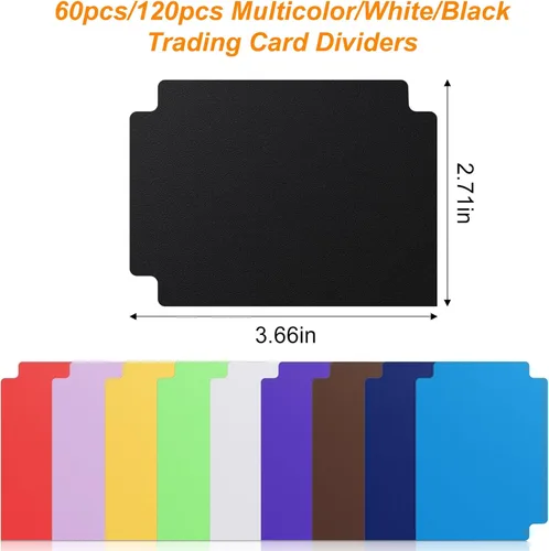 Miniatura 2 de 60 piezas de separadores para tarjetas de juego negros, separadores de cartas para juegos de mesa TCG, organizador de almacenamiento para reunión
