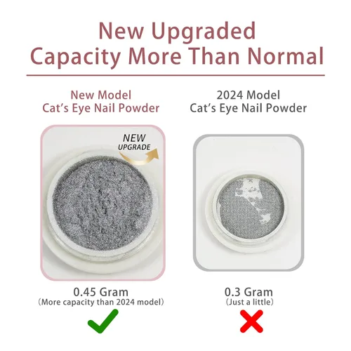 Miniatura 2 de Polvo cromado para uñas de ojo de gato, polvo cromado para esmalte de uñas de gel, pigmento de efecto ojo de gato plateado para decoración de diseño