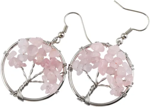 Miniatura 3 de SUNYIK - Aretes para mujer estilo retro, con piedras en forma de el árbol de la vida.