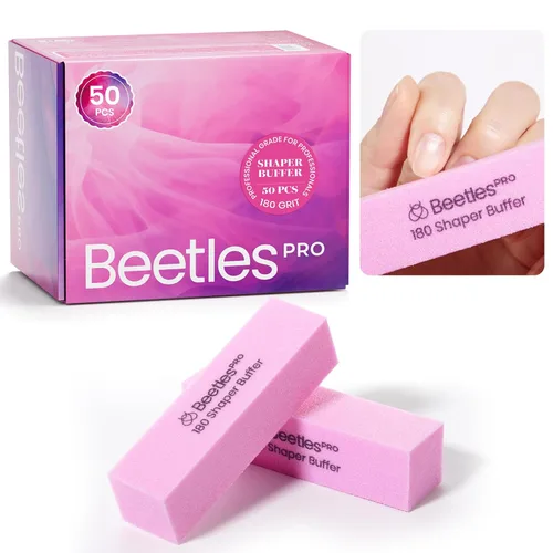 Miniatura 8 de Beetles - Lima de uñas profesional, 52 limas de esponja y pulidores para uñas naturales, tableros de esmeril de doble cara para uñas, kit de lima