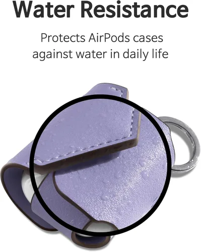 Miniatura 4 de GreedyFarmers - Funda para AirPods Pro con mosquetón de llavero, funda protectora de cuero de primera calidad para carga inalámbrica AirPods Pro