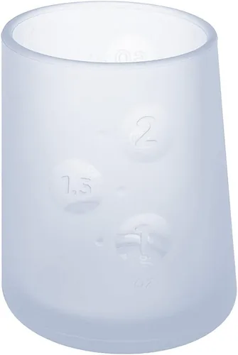 Olababy First Cup Clear Sense - Taza de entrenamiento infantil 100% silicona, vaso medicinal de 2 onzas para recién nacido, diseño antideslizante y